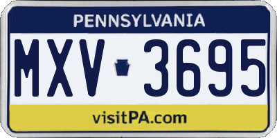 PA license plate MXV3695
