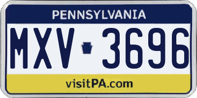 PA license plate MXV3696