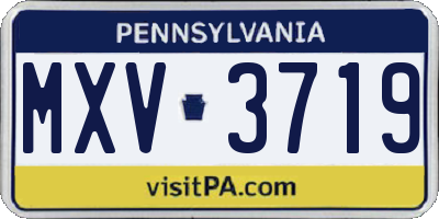 PA license plate MXV3719