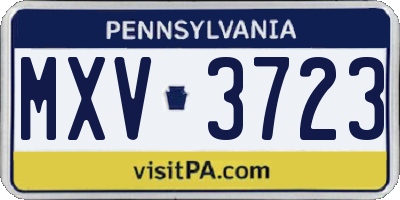 PA license plate MXV3723
