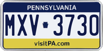 PA license plate MXV3730