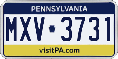 PA license plate MXV3731