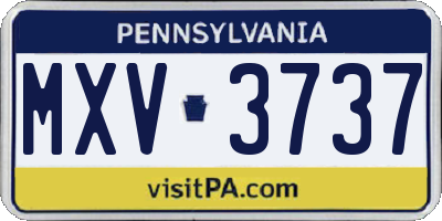 PA license plate MXV3737