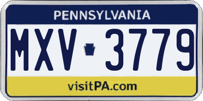 PA license plate MXV3779