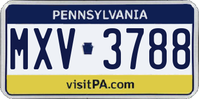 PA license plate MXV3788