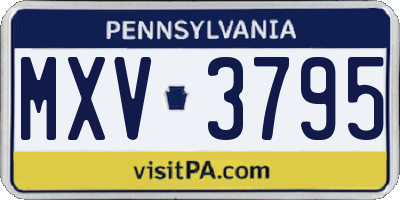 PA license plate MXV3795