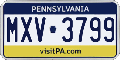 PA license plate MXV3799