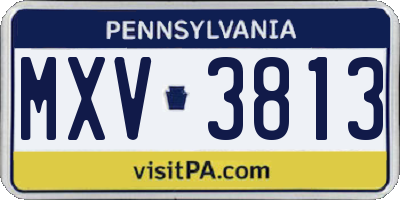 PA license plate MXV3813
