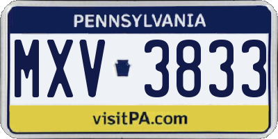 PA license plate MXV3833
