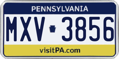 PA license plate MXV3856