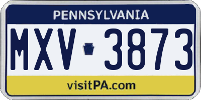 PA license plate MXV3873