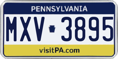 PA license plate MXV3895