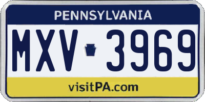 PA license plate MXV3969