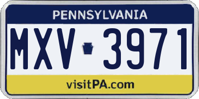 PA license plate MXV3971