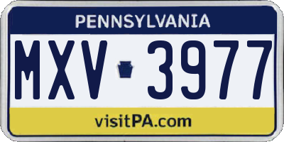 PA license plate MXV3977