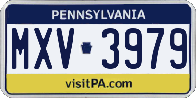 PA license plate MXV3979