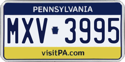 PA license plate MXV3995