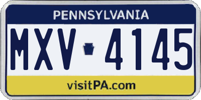 PA license plate MXV4145