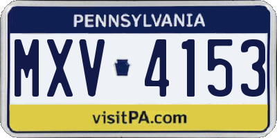 PA license plate MXV4153