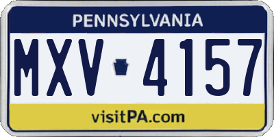 PA license plate MXV4157