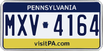 PA license plate MXV4164
