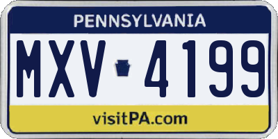 PA license plate MXV4199