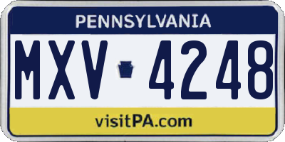 PA license plate MXV4248