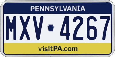 PA license plate MXV4267