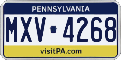 PA license plate MXV4268