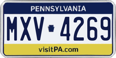 PA license plate MXV4269