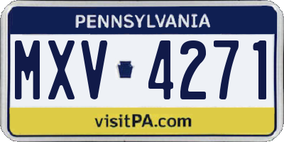 PA license plate MXV4271