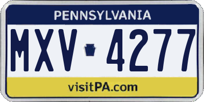 PA license plate MXV4277