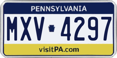 PA license plate MXV4297