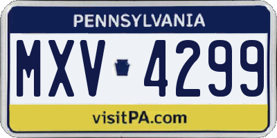 PA license plate MXV4299