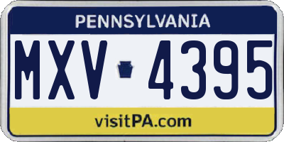 PA license plate MXV4395