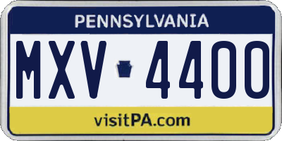 PA license plate MXV4400
