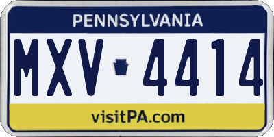PA license plate MXV4414