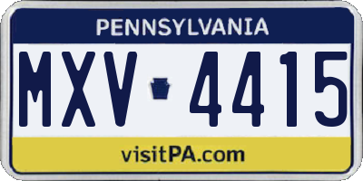 PA license plate MXV4415