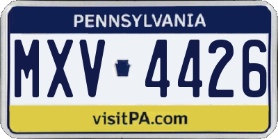 PA license plate MXV4426