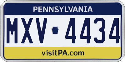 PA license plate MXV4434