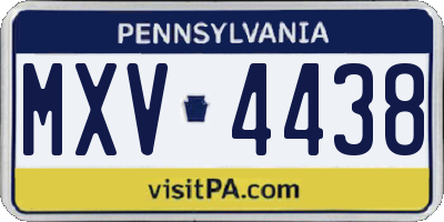 PA license plate MXV4438