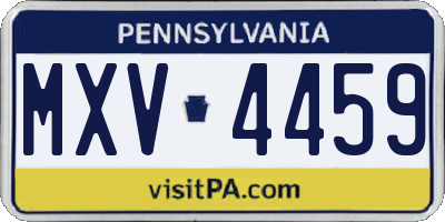 PA license plate MXV4459