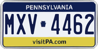PA license plate MXV4462