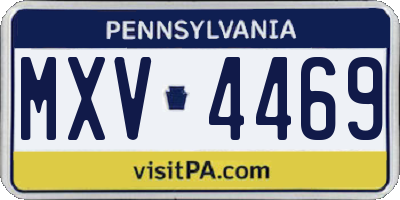 PA license plate MXV4469