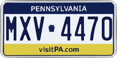 PA license plate MXV4470