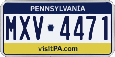PA license plate MXV4471