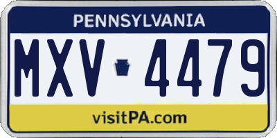 PA license plate MXV4479