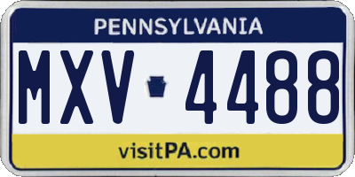 PA license plate MXV4488