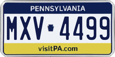PA license plate MXV4499