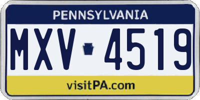 PA license plate MXV4519